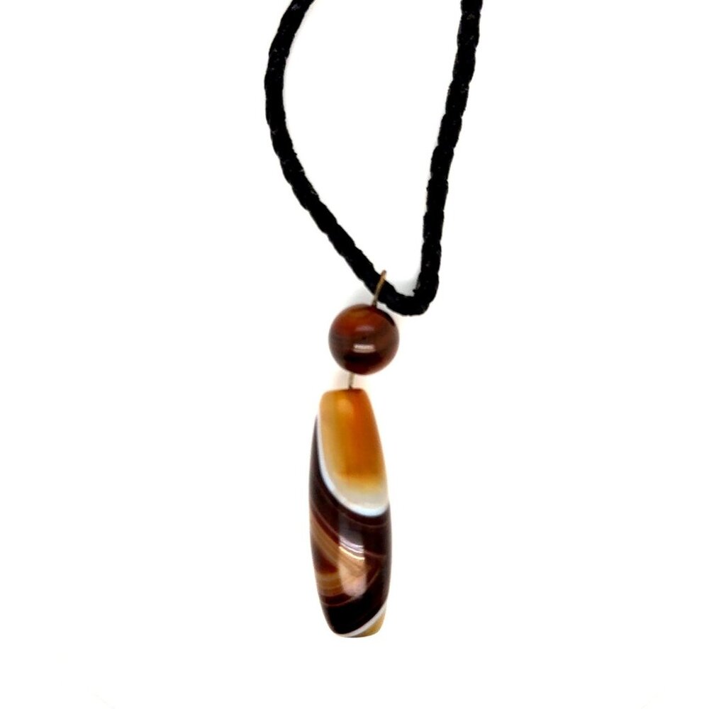 Brown Pendant Cord Necklace (n2)